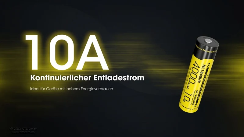 NiteCore 18650 - 3,7V - 4000mAh 10A Li-Ion-Akku NL1840HP