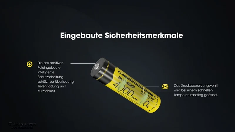 NiteCore 18650 - 3,7V - 4000mAh 10A Li-Ion-Akku NL1840HP