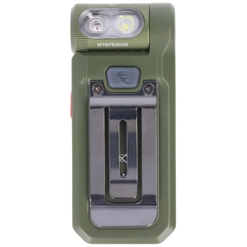 Fenix SW05R-RED LED-Taschenlampe, Grün, mit Rotlicht, Clip und Magnet, 200° verstellbarer Lampenkopf, wiederaufladbar