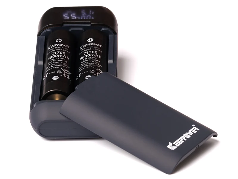 Keeppower PD2 Akku Reise-Ladegerät & Powerbank für Li-Ionen Akkus