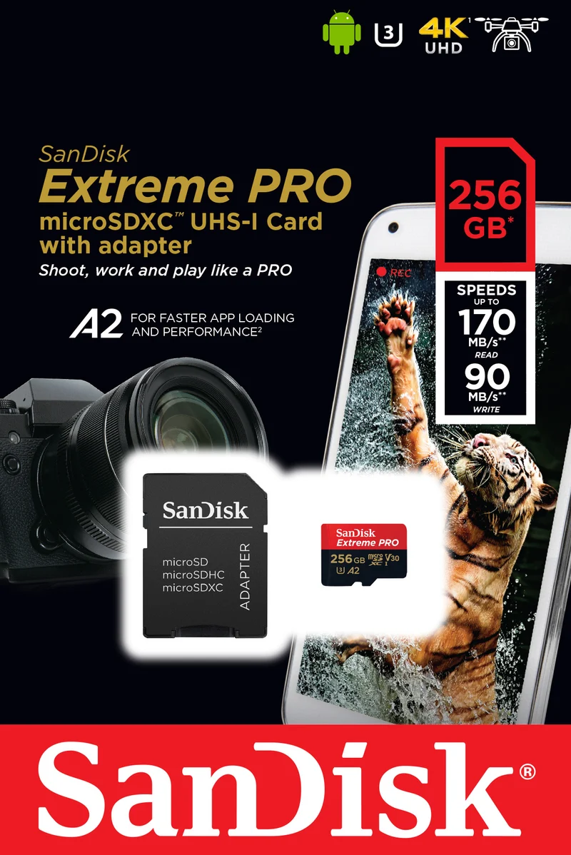 Sandisk microSDXC Card 512GB, Ultra, Class 10, U1, A1 (R) 150MB/s, SD Adapter, Retail-Blister