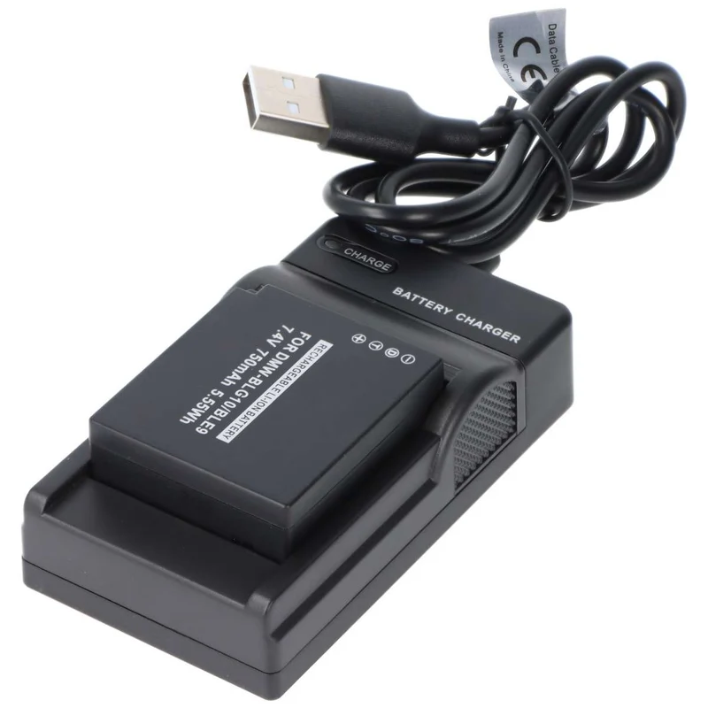 AccuCell Akku und Ladegerät kompatibel für Panasonic DMW-BLG10, DMW-BLE9, DMW-BLH7E