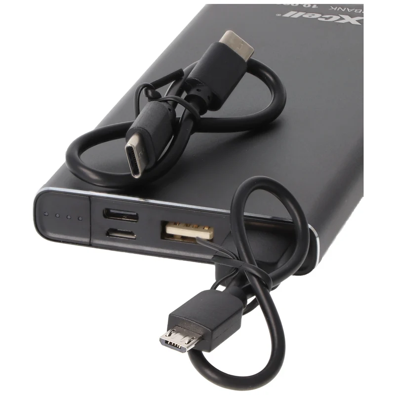 Xcell Li-Polymer Powerbank 10000mAh USB Type C und 2x QC3.0 18 Watt, max. 3A 137x67x14mm