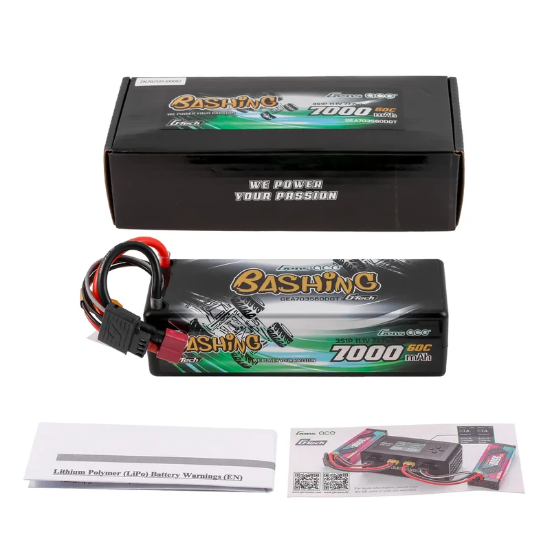 Gens Ace LiPo Akku G-Tech 7000mAh 11,1V 60C 3S1P mit T-Stecker Bashing-Serie