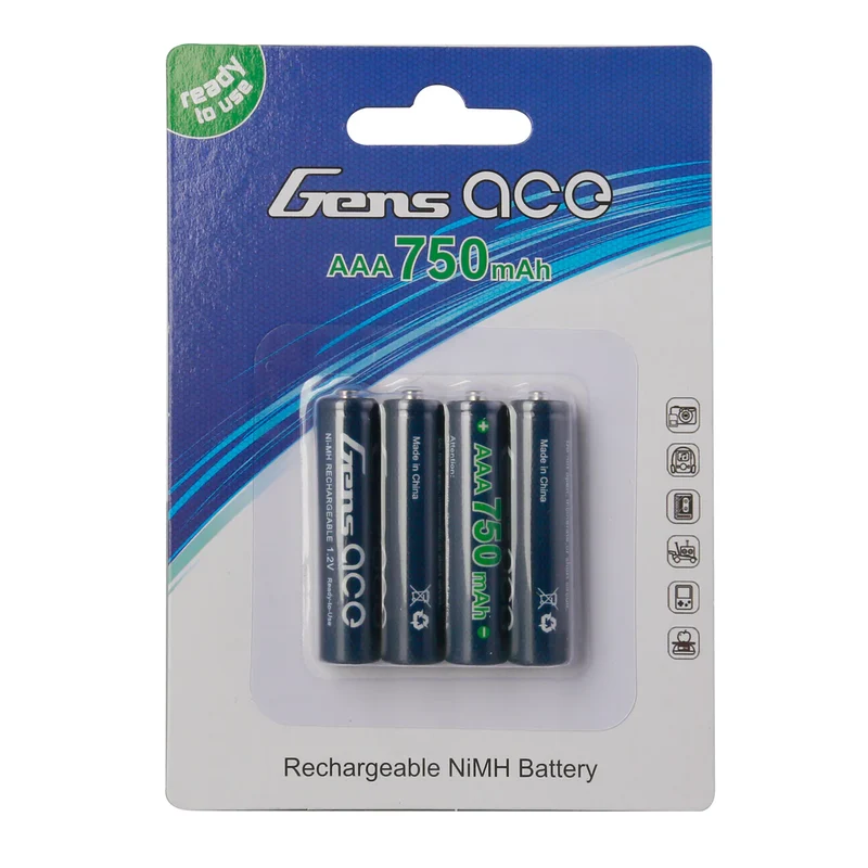 Gens Ace AAA NIMH 750mAh 1,2V Batterie (4 Stück) für Mini-Z