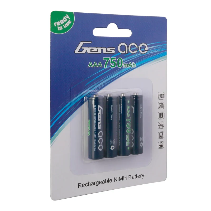 Gens Ace AAA NIMH 750mAh 1,2V Batterie (4 Stück) für Mini-Z