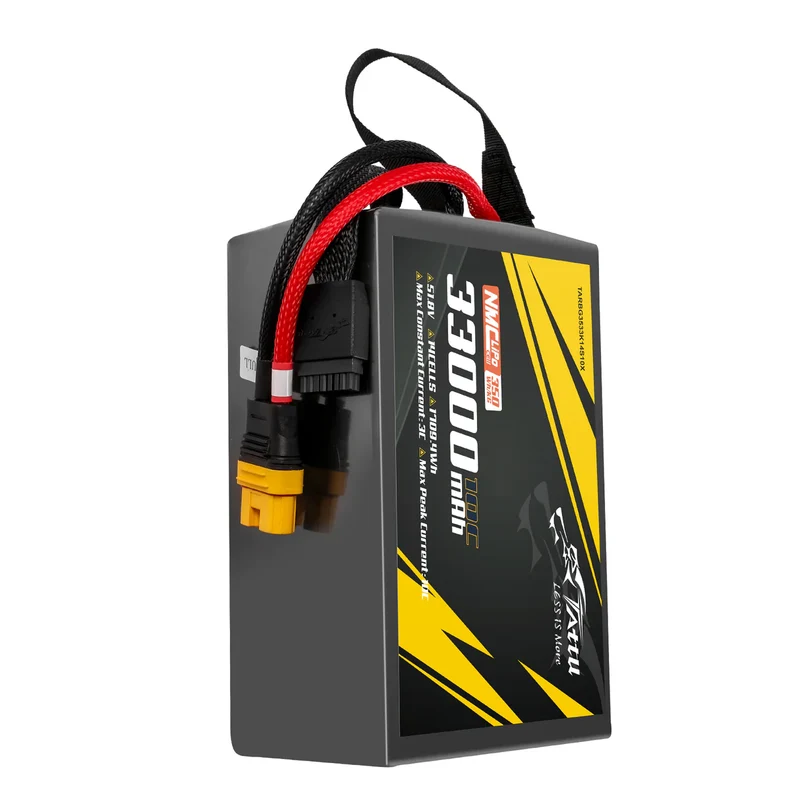 TATTU NMC Semi-Solid State 350Wh/kg 33000mAh 10C 51,8V 14S1P Lipo-Akkupack mit AS150U-F-Stecker