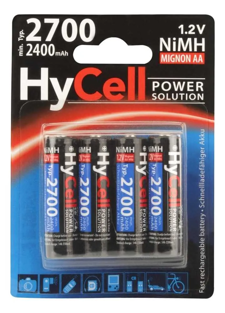 HyCell NiMH-Akku Typ 2700 Mignon 2400mAh 4er-Blister
