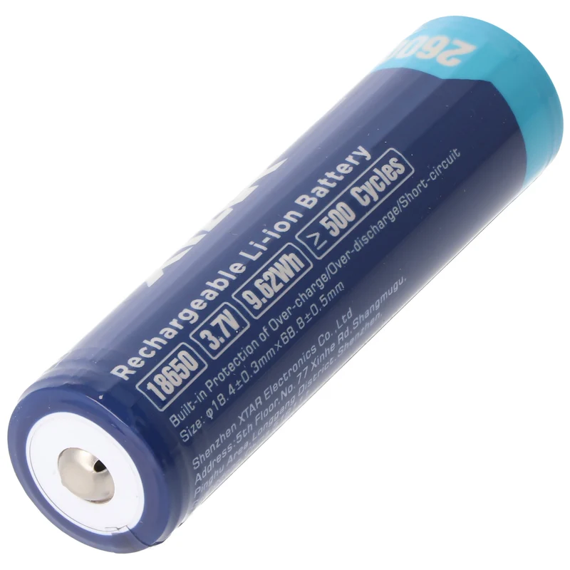 XTAR 18650 Li-Ion-Akku mit 2600mAh 3,6V - 3,7V