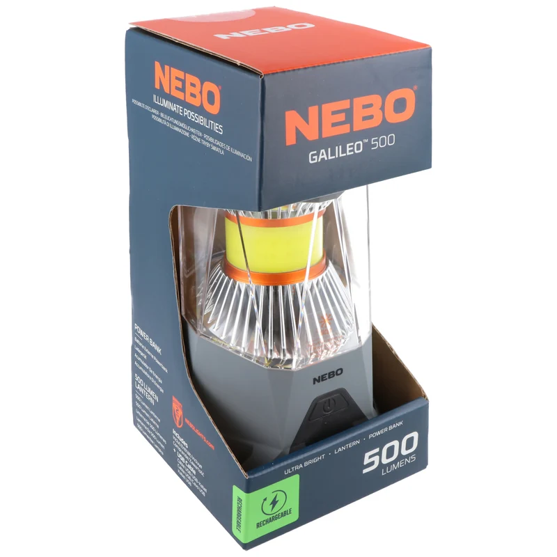 NEBO NEB-LTN-1000-G GALILEO™ 500, Campinglampe mit Powerbankfunktion und 360 Grad Licht, mit Dimmfunktion