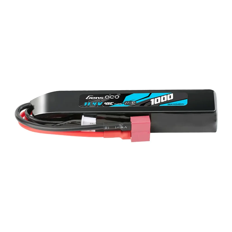 Gens Ace LiPo 1000mAh 11,4V 45C 3S1P Deans (T) Hochspannungs-LIPO-Akkupack