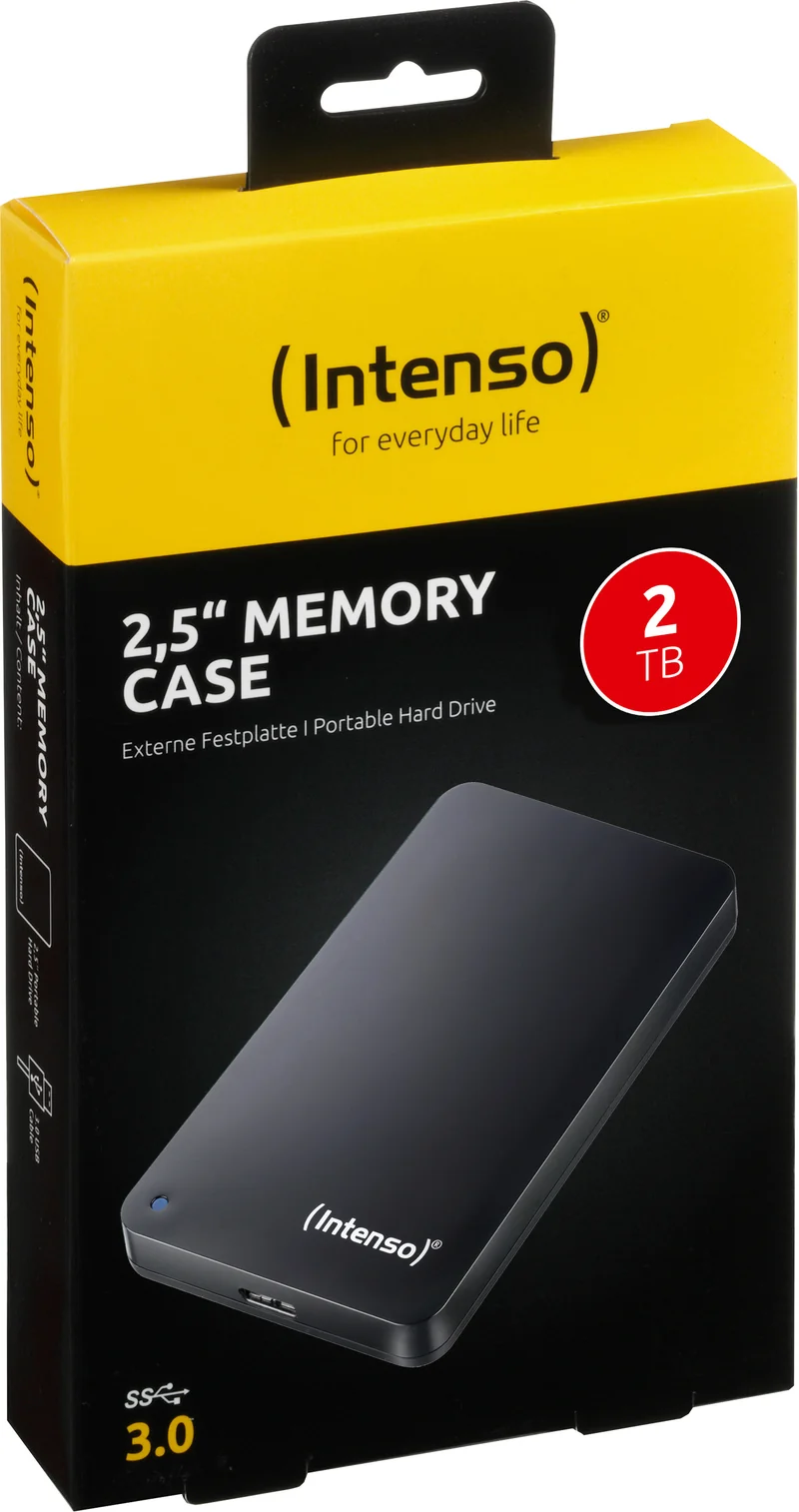 Intenso Festplatte 2TB, USB 3.0, 6.35cm (2.5''), schwarz Portable, Memory Case, Retail