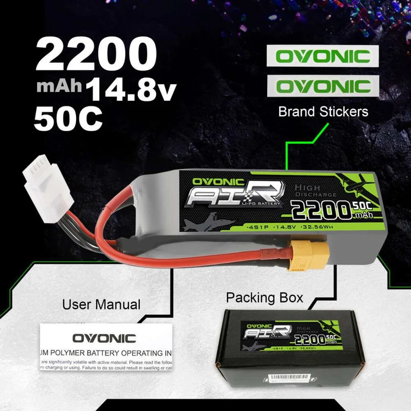 Ovonic Air 4S 2200mAh 14,8 V 50C XT60 Lipo Akku