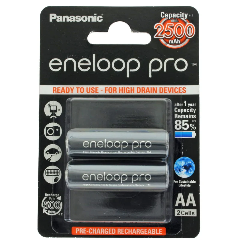 Panasonic Akku passend für ABUS FU2996 Secvest 2WAY Zentrale 2 Stück Mignon AA 2500mAh