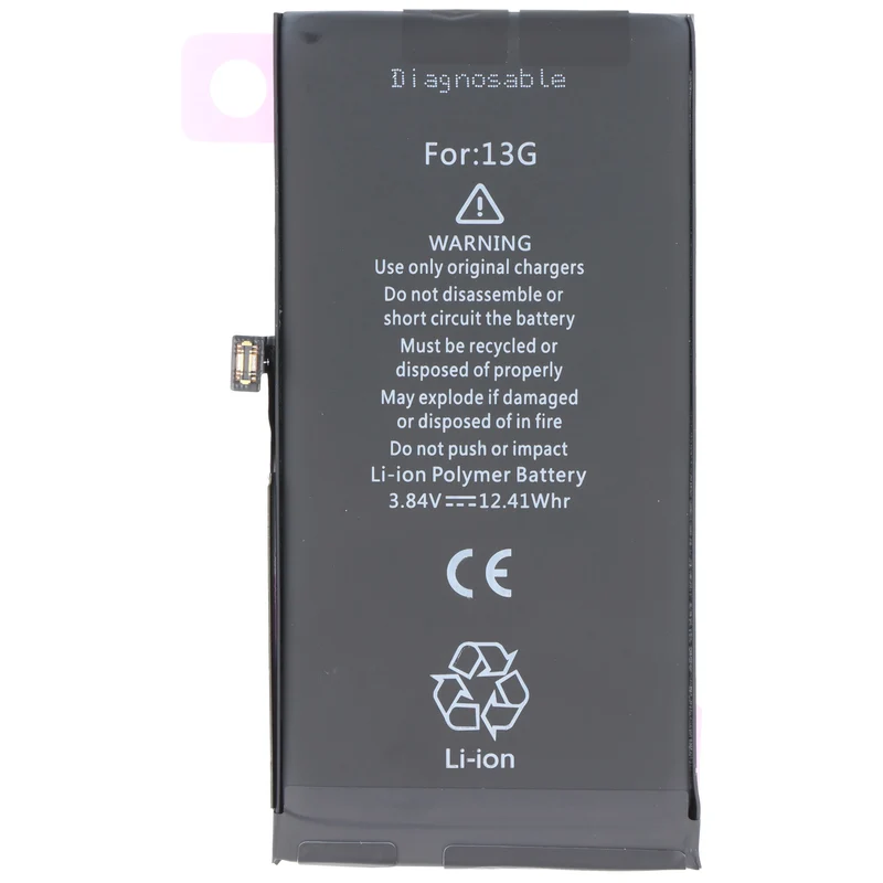 AccuCell Akku passend für Apple iPhone 13, diagnostizierbar, Li-Polymer, 3,84V, 3227mAh, 12,4Wh, ohne Werkzeug