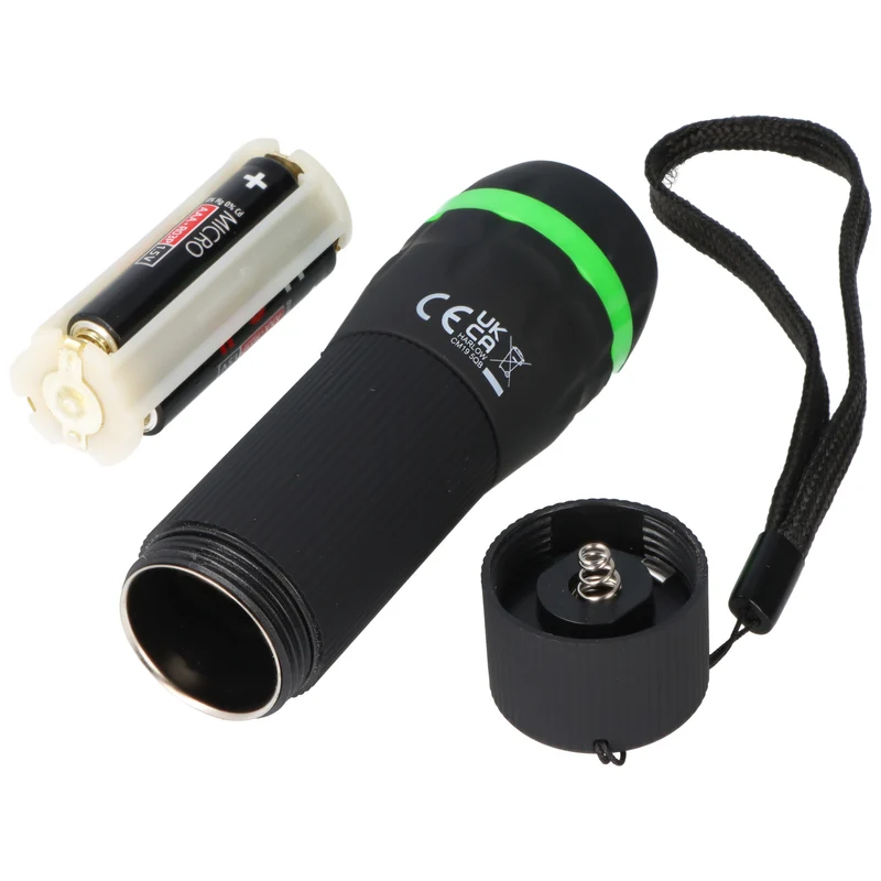 HyCell LED-Taschenlampe 1W mit Zoom, inklusive 3x AAA Batterien