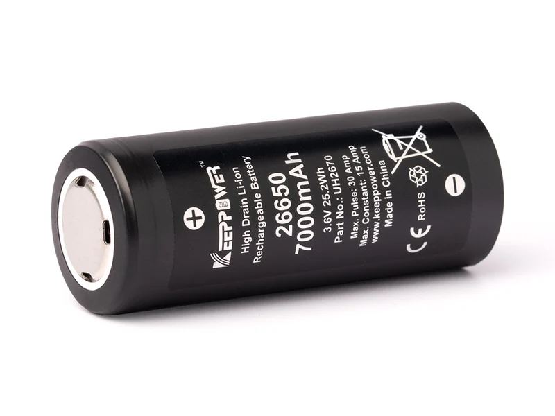 Keeppower 26650 *7000mAh max. 15A Entladestrom 3,6V-3,7V Li-Ionen-Akku