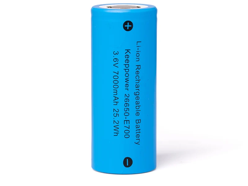 Keeppower 26650-E700 mit 7000 mAh¹, 3,6V-3,7V Li-ionen Akku 15A Entladestrom (konstant)
