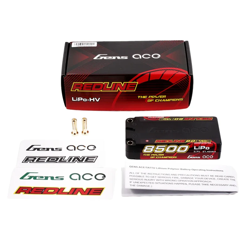 Gens Ace Redline 2.0 Serie 8500 mAh 1S2P 3,7 V 140 C Lipo-Akkupack mit Hardcase