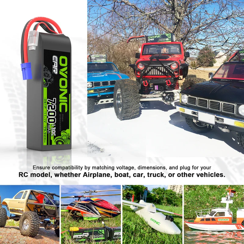 OVONIC CAR 11,1V 130C 7200mAh 3S LiPo-Akku mit EC5-Stecker ( 2 St.)
