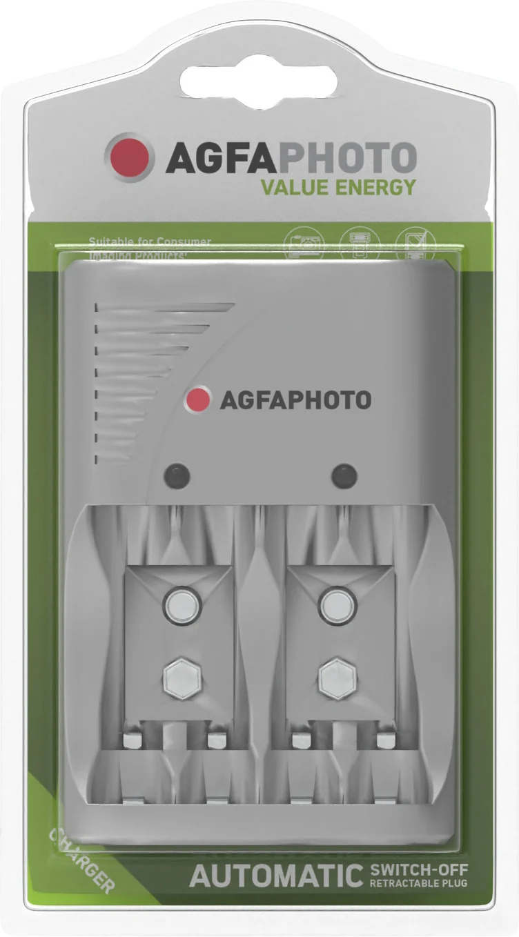 Agfaphoto Akku NiMH, Universal Ladegerät, Value Energy ohne Akkus, für AA/AAA/9V, Retail