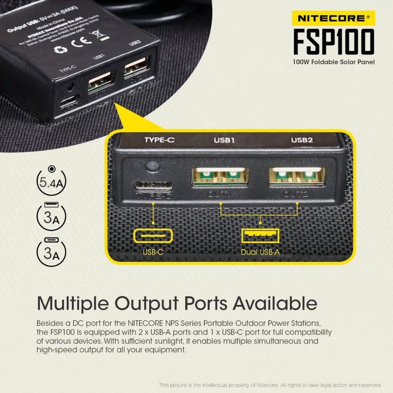 Nitecore NPS400 Power Station 117000mAh und Nitecore FSP100 faltbares Solarpanel mit max. 100W
