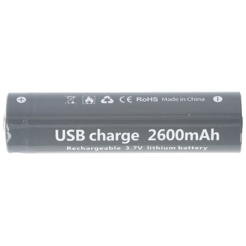AccuCell 18650 Li-ion Akku, 3,7V, 2600mAh, mit USB-C Charging Port, ca. 71,1 x 18,5mm