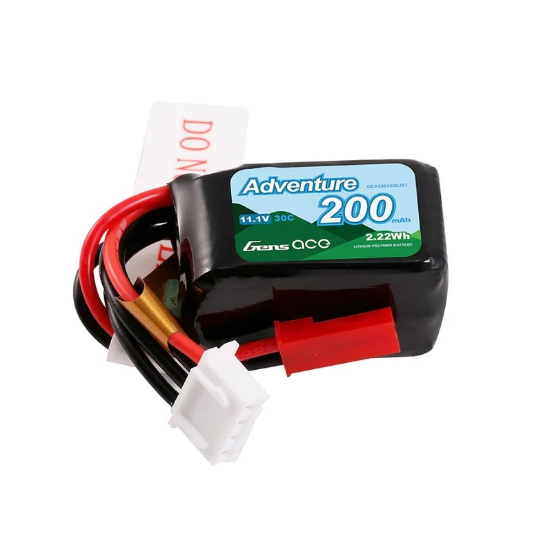 Gens Ace 3S 200mAh 11,1V 30C 3S1P Lipo-Akkupack mit JST-SYP-Stecker