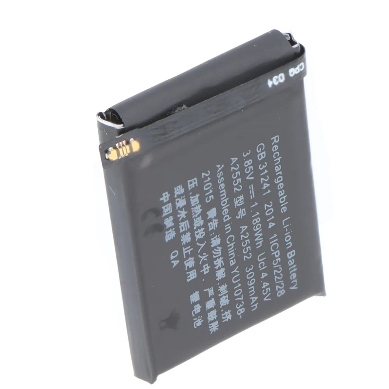 AccuCell Akku passend für Apple Watch Series S7 45mm, A2552, Li-Polymer, 3,85V, 309mAh, 1,19Wh, ohne Werkzeug