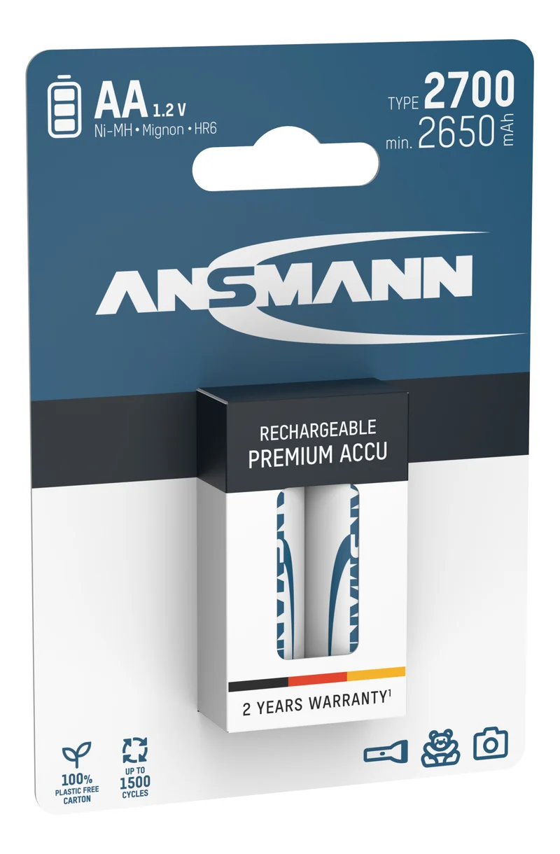 Ansmann NiMH-Akku Mignon 2700mAh 2er Blister