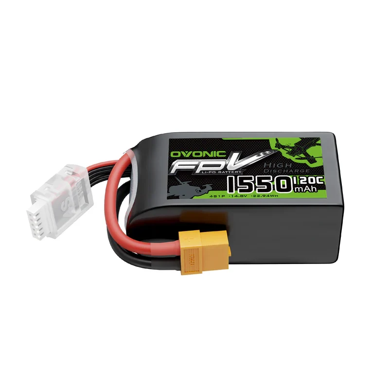 OVONIC FPV 1550mAh 4S 120C 14,8V R-Line Version 3.0 Lipo-Akku mit XT60-Stecker