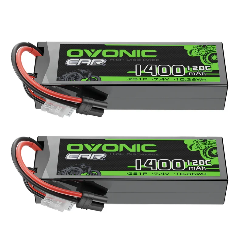 OVONIC CAR 2S 1400mAh 120C 7,4V Lipo-Akku mit IEC-Stecker ( 2 St.)