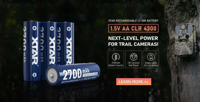 XTAR 1,5V AA CLR 4300 Li-Ion Akku – 4er-Set | 2700 mAh Konstante Spannung & Akkuwechselanzeige
