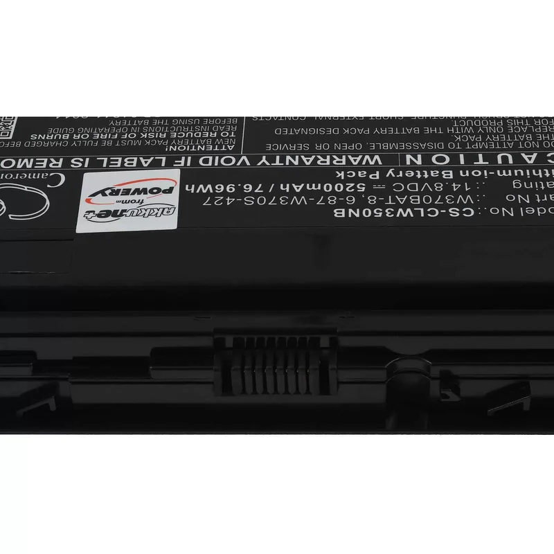 AccuCell Akku passend für Laptop Schenker A704, A723, Clevo W353ST, W350ET, Typ W370BAT-8 - 14,8V - 5200 mAh