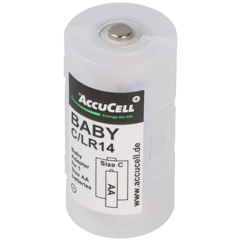 AccuCell Universal Baby C Adapter für je 1x Mignon/AA auf Größe Baby, C, LR14, FR14