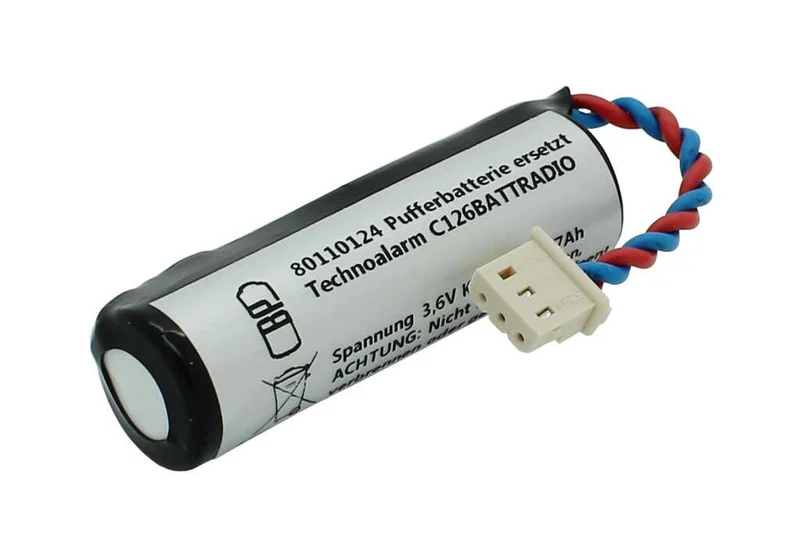 AccuCell Pufferbatterie LiSoCl2 3,6V 2,7Ah ersetzt Technoalarm C126BATTRADIO