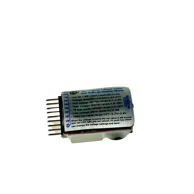 Mylipo 1S-8S Lipo Batterie Tester, RC Lipo Akku Batterie Niederspannungsalarm Checker Summer Alarm Lipo Warner mit LED-Anzeige für Lipo, Li-Ion, LiMn, Li-Fe Batterie