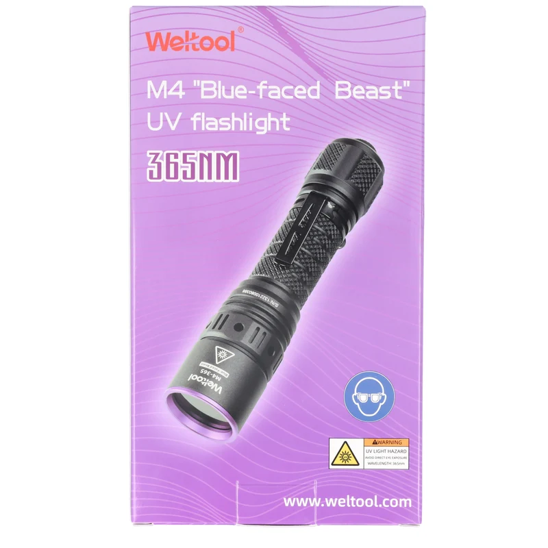 Weltool M4 UV-Taschenlampe, 365nm, professionelle UV-Lampe, wiederaufladbar