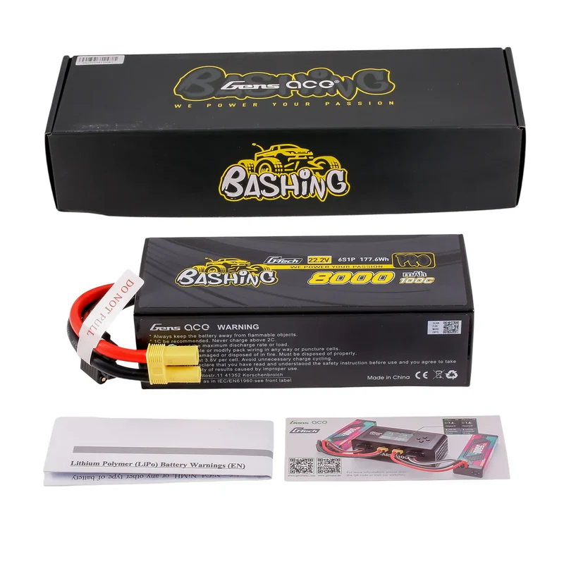 Gens Ace G-Tech 8000mAh 22,2V 100C 6S1P Lipo Akkupack mit EC5-Bashing Serie