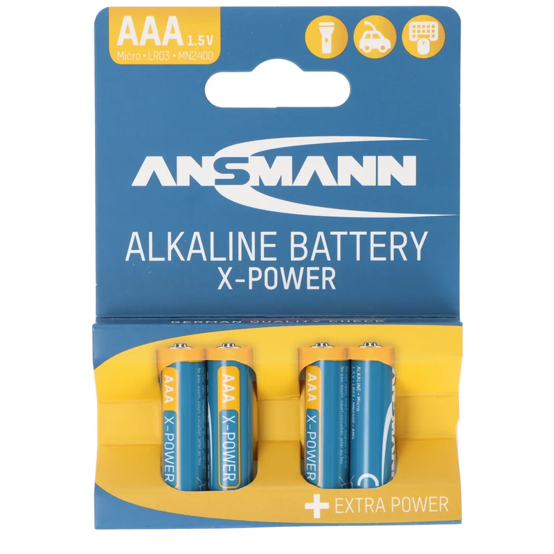 Ansmann X-Power Alkaline Batterie Micro AAA, LR3, 4er Papierblister