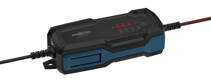 Ansmann BC 6-12V/1A 5-Stufen Kfz-Ladegerät mit automatischer Spannungserkennung für 6V und 12V Blei-Säure-, Blei-Gel- und Blei-Vlies-Batterien