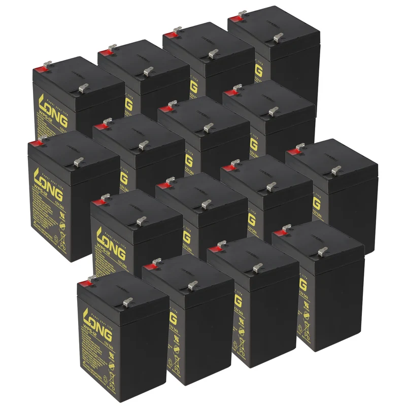Kung Long WP5-12 Blei Akku 12 Volt 5Ah, passend für den Batterypack APCRBC140 von APC, Komplettset bestehend aus 16 Akkus