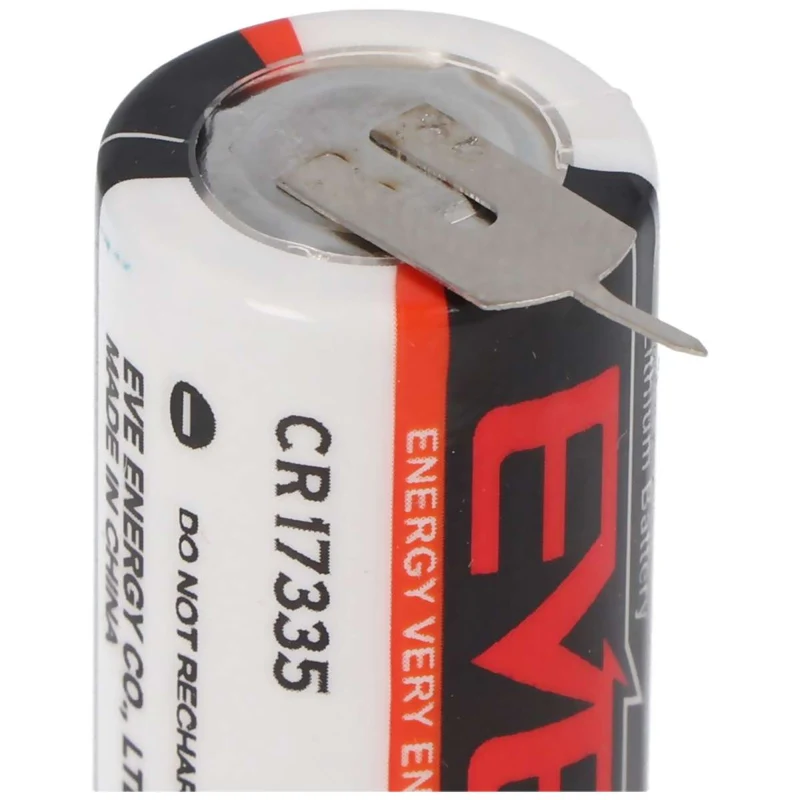 EVE CR17335 Batterie Baugröße 2/3A mit 3 Volt 1550mAh Abmessungen 33,5 x 17mm mit Printkontakten ++/- 7,6mm Rastermaß