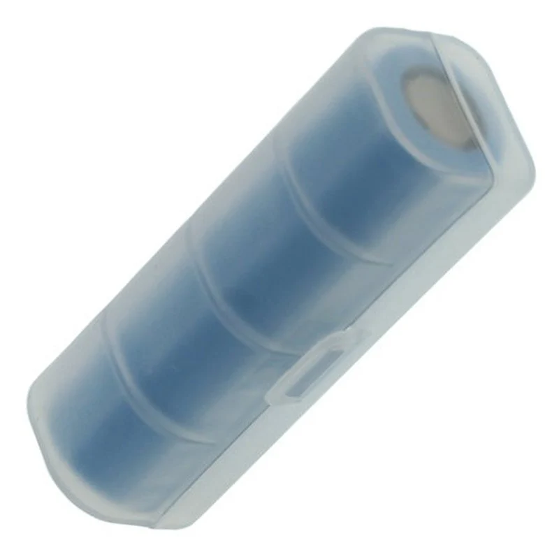 Accucell Universal AccuSafe Aufbewahrungsbox für 1 Stück 18650, 16650 Li-ion Akku, Farbe transparent, Innenmaße max. 64x18x18mm
