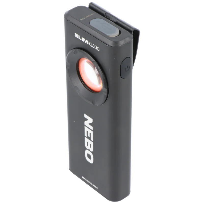 NEBO Slim+ 1200 COB-LED Taschenlampe, 1200 Lumen, 52 Meter Leuchtweite, Powerbank-Funktion, wiederaufladbar