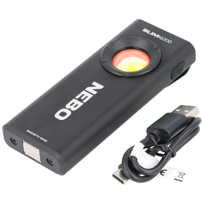 NEBO Slim+ 1200 COB-LED Taschenlampe, 1200 Lumen, 52 Meter Leuchtweite, Powerbank-Funktion, wiederaufladbar