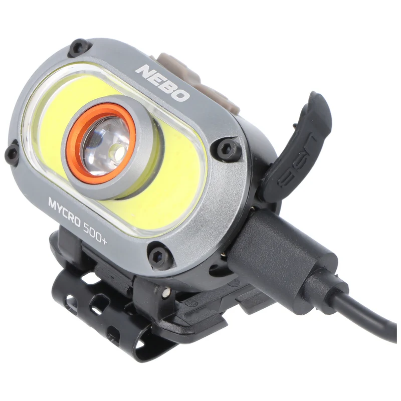 NEBO MYCRO 500+ Stirnlampe mit bis zu 500 Lumen und 90 Meter Leuchtweite, integrierter Akku 3,7V 235mAh Li-Polymer