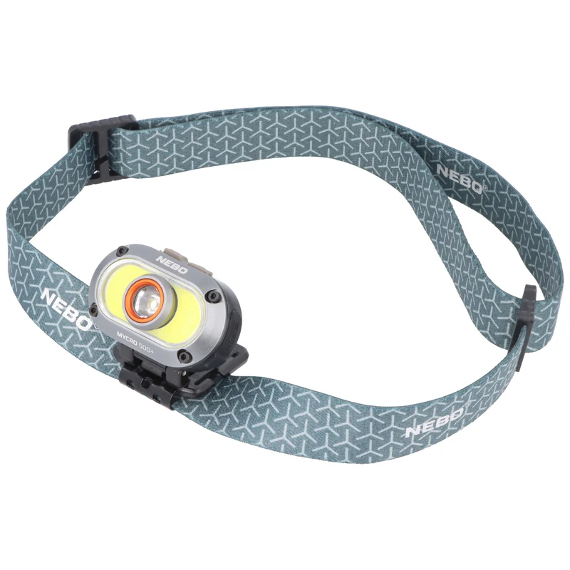 NEBO MYCRO 500+ Stirnlampe mit bis zu 500 Lumen und 90 Meter Leuchtweite, integrierter Akku 3,7V 235mAh Li-Polymer