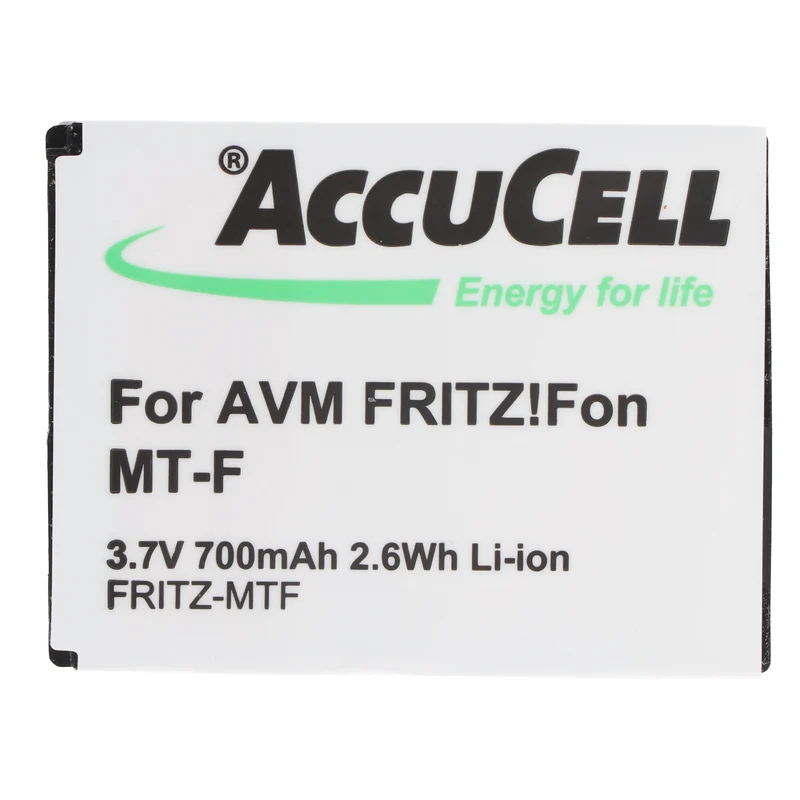 AccuCell Akku passend für schnurlos Telefon FritzFon MT-F Akku 312BAT006, 312BAT016