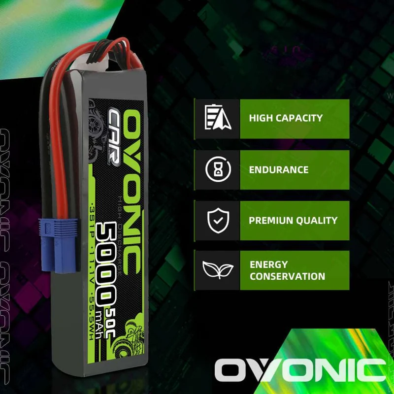 Ovonic Car 3S Lipo Akku 11,1V 5000mAh 50C LiPo-Akku mit EC5-Stecker